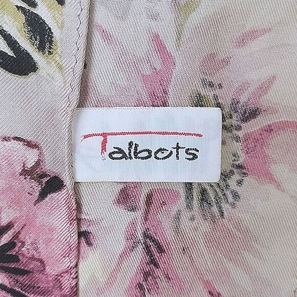 Vtg Talbots silk blush floral print scarf - Picture 3 of 8